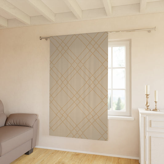 "Aligned in Light: Diamond Weave Curtain – Natural Deco Collection"