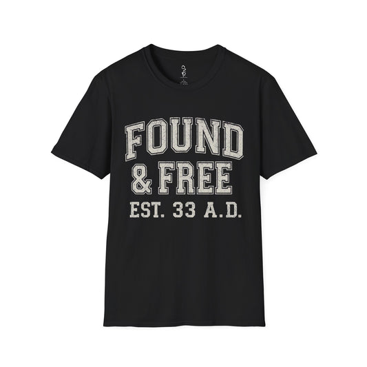 Found & Free Vintage Collegiate Tee – EST. 33 A.D. | Men’s Faith Streetwear