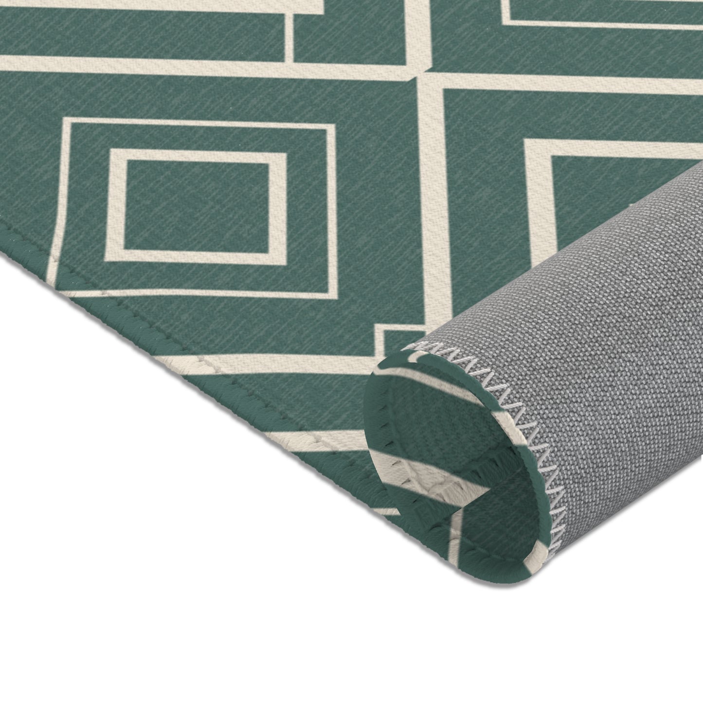 Jade Lattice Geometric Rug