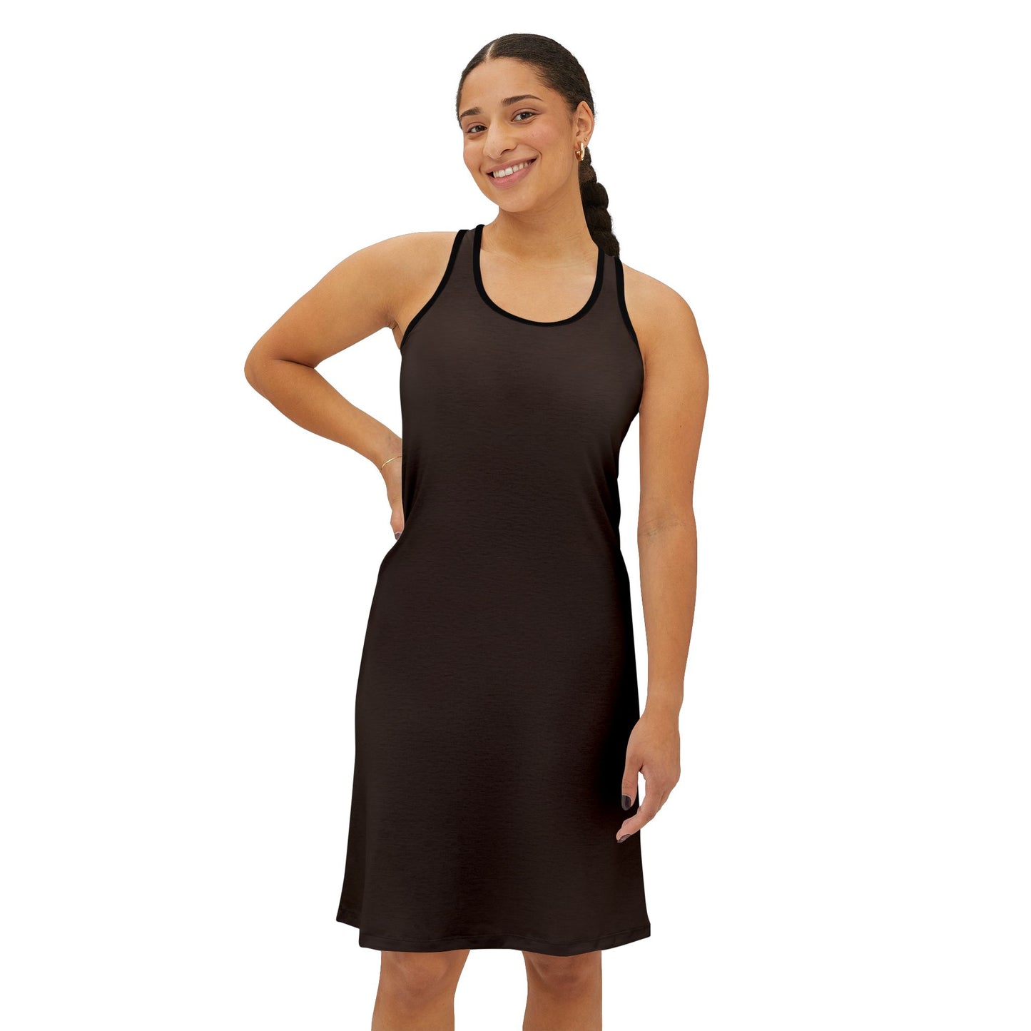 Dark Cocoa Brown Racerback Dress | Golden Unfurling Essentials