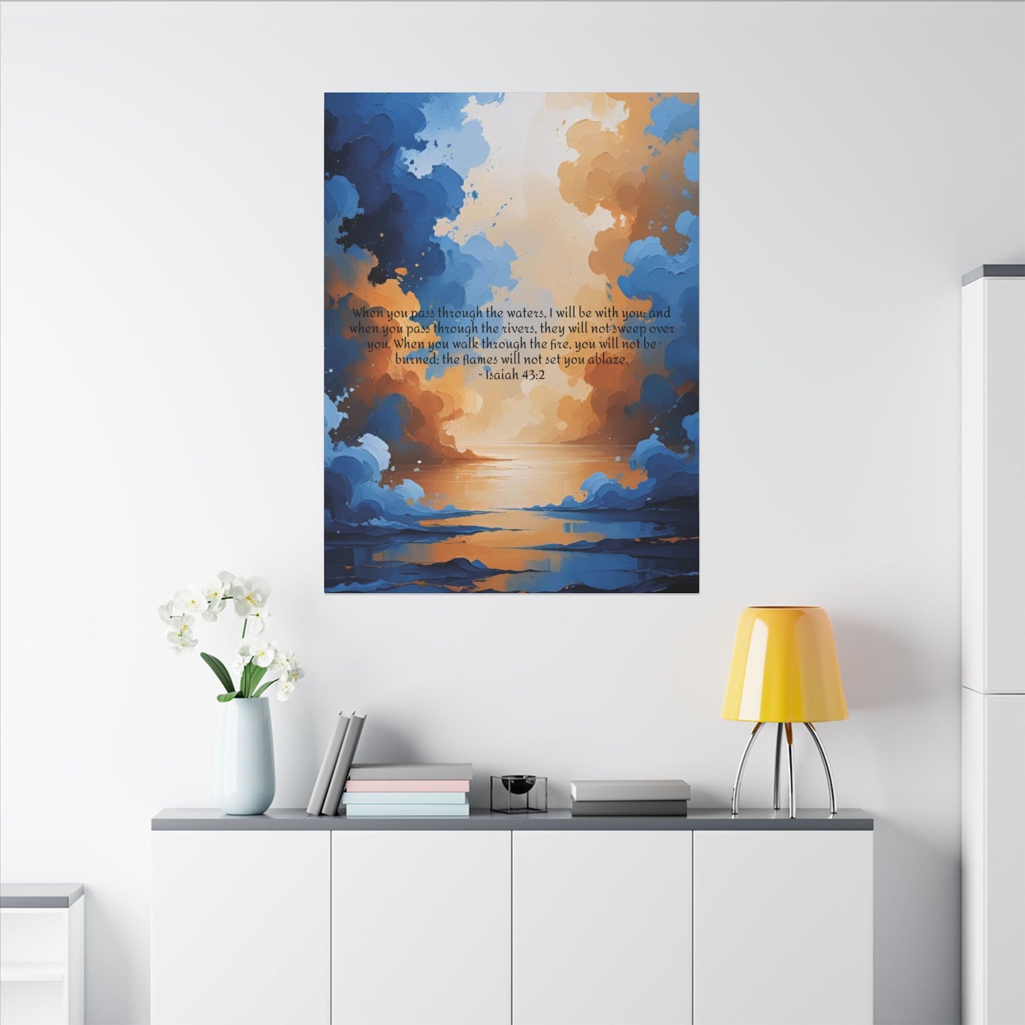 “Through the Fire & Water – Isaiah 43:2 Canvas”