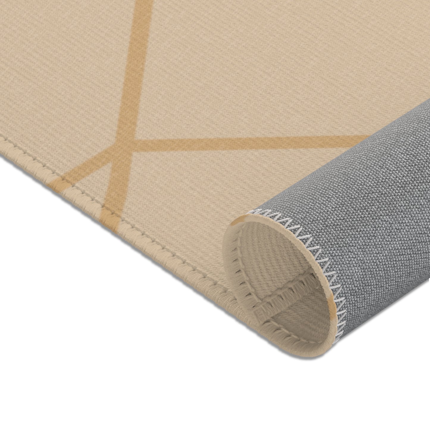 "Steadfast Beauty: Crossed Diamond Rug – Natural Deco Collection"