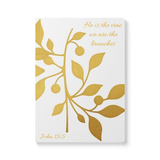The Vine & The Branches – John 15:5 Journal (White & Gold)