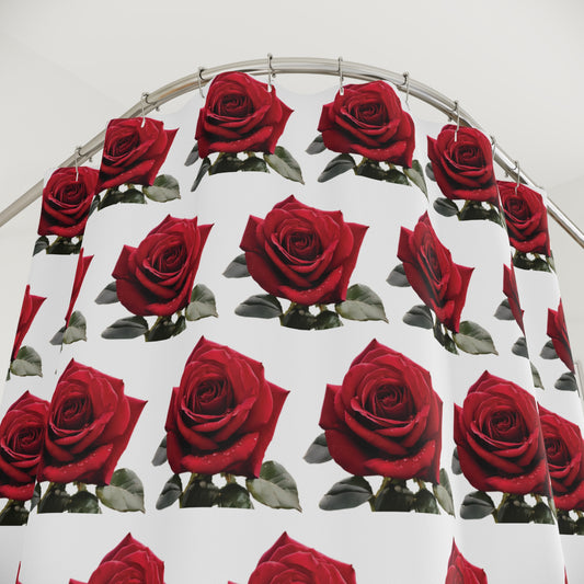 “Rose Reverie | Noir Garden Shower Curtain”