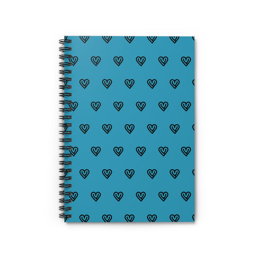 Faith in Every Line – Blue Heart Spiral Notebook
