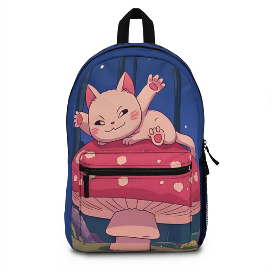 Mushroom Meow-ments - Trendy Kids School Bag