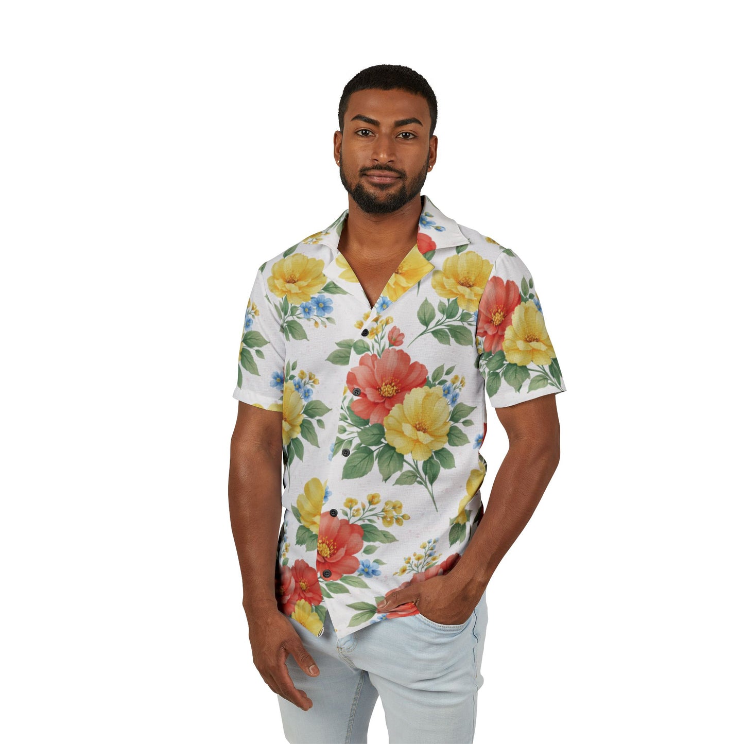 Petal Bloom – Men’s Short Sleeve Button-Up