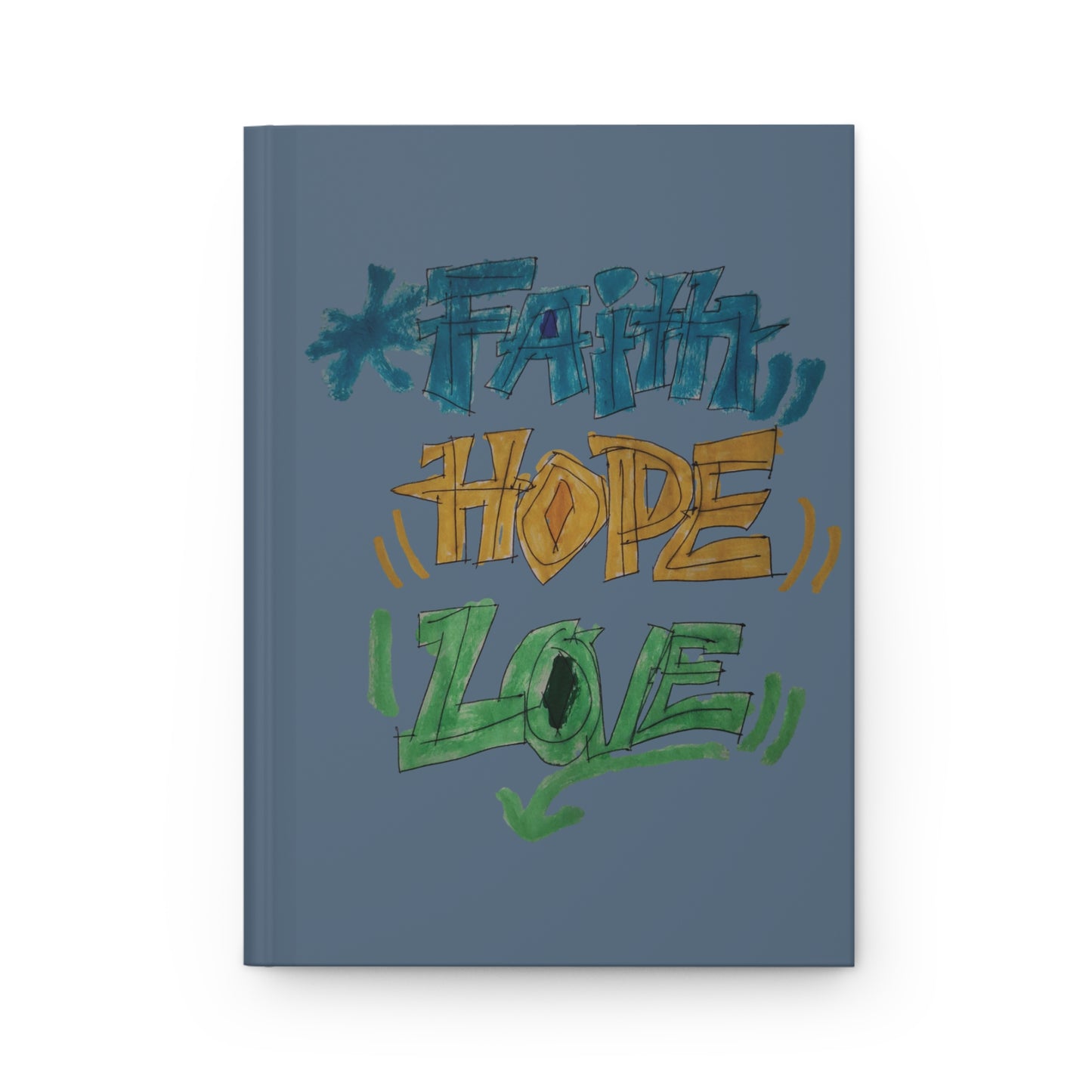 Faith Hope Love Journal – Slate Blue Cover
