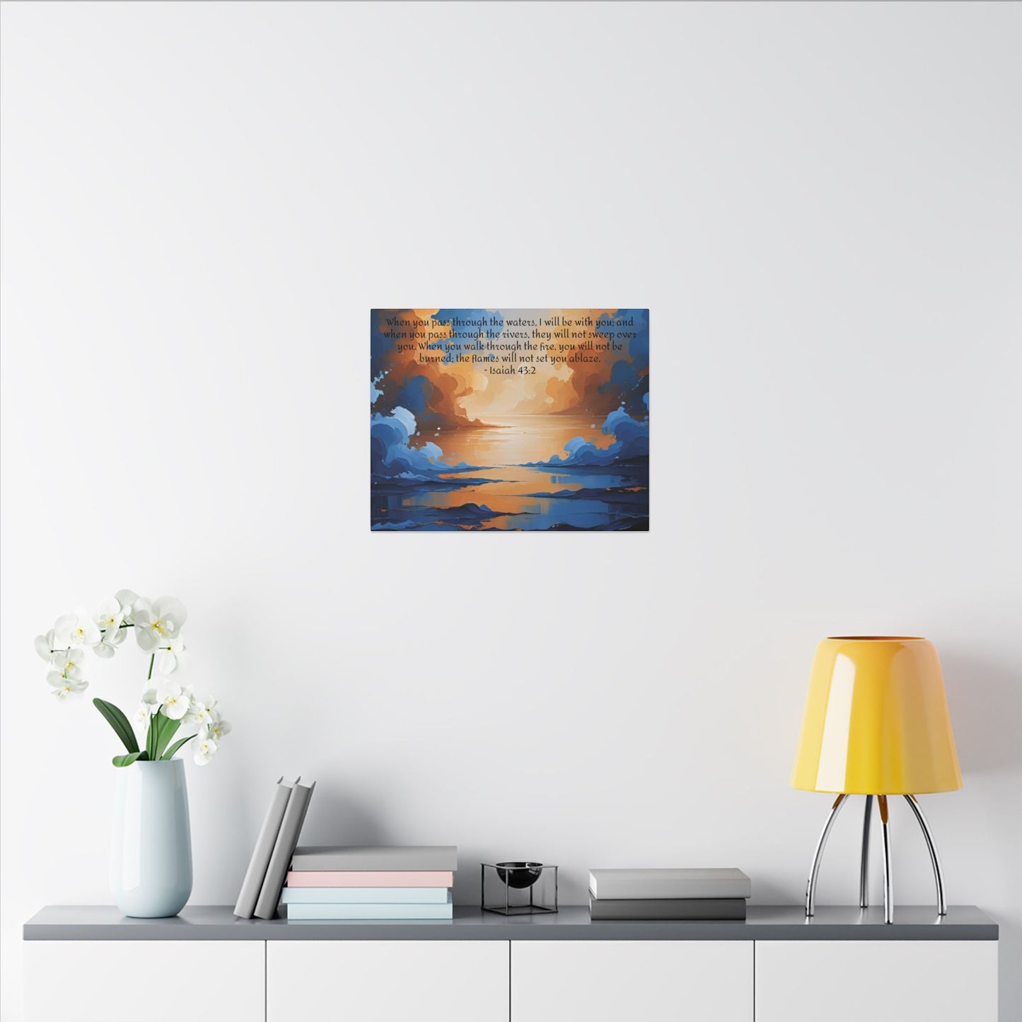 “Through the Fire & Water – Isaiah 43:2 Canvas”