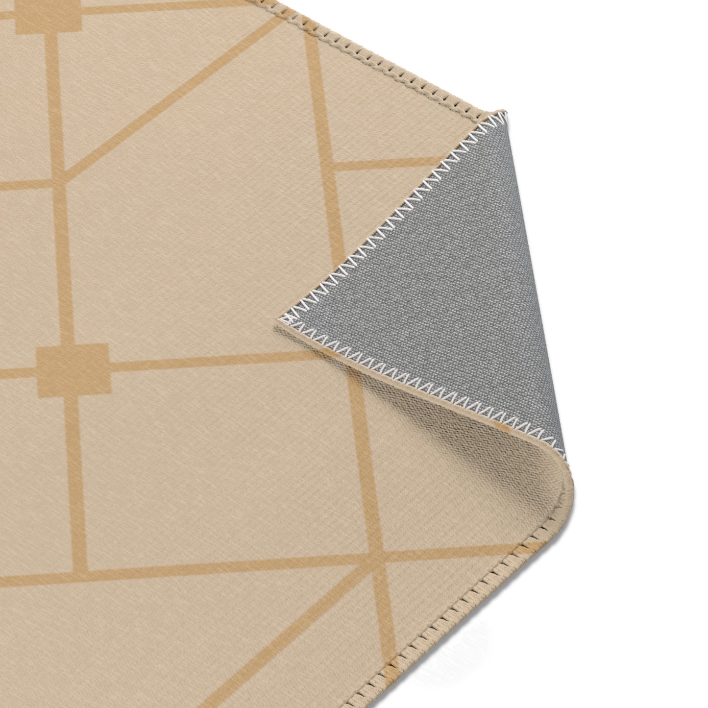 "Steadfast Beauty: Crossed Diamond Rug – Natural Deco Collection"