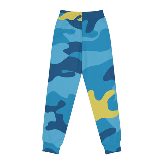 Blue Blaze Camo Joggers – Kids Unisex