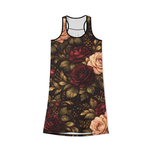 Floral patterned dress on a white background