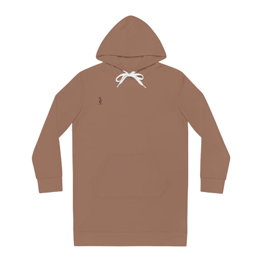 Whispers of Winter Solid Hoodie Dress – Mocha Mousse