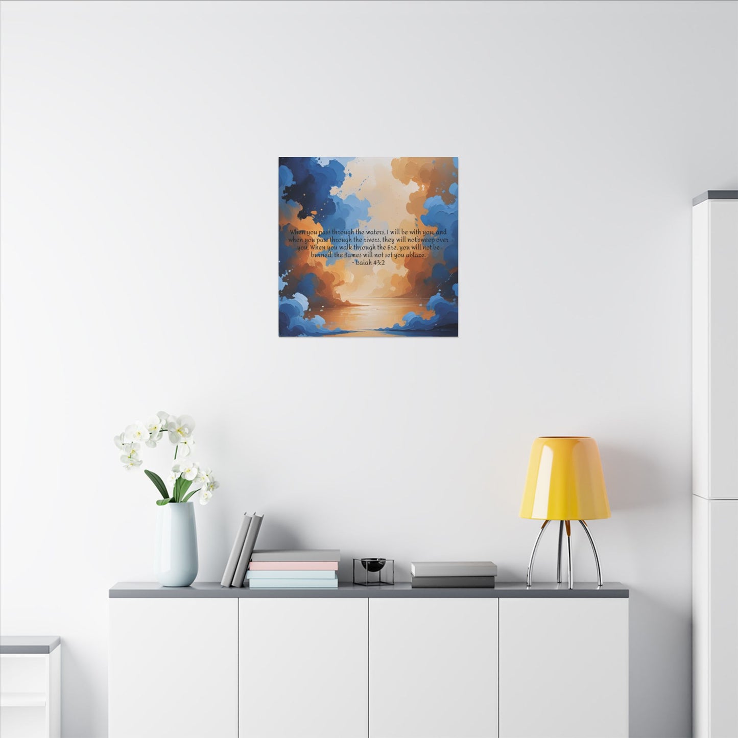 “Through the Fire & Water – Isaiah 43:2 Canvas”