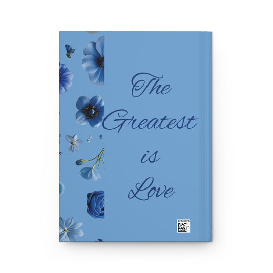 Faith Hope Love – Blue Floral Hardcover Journal
