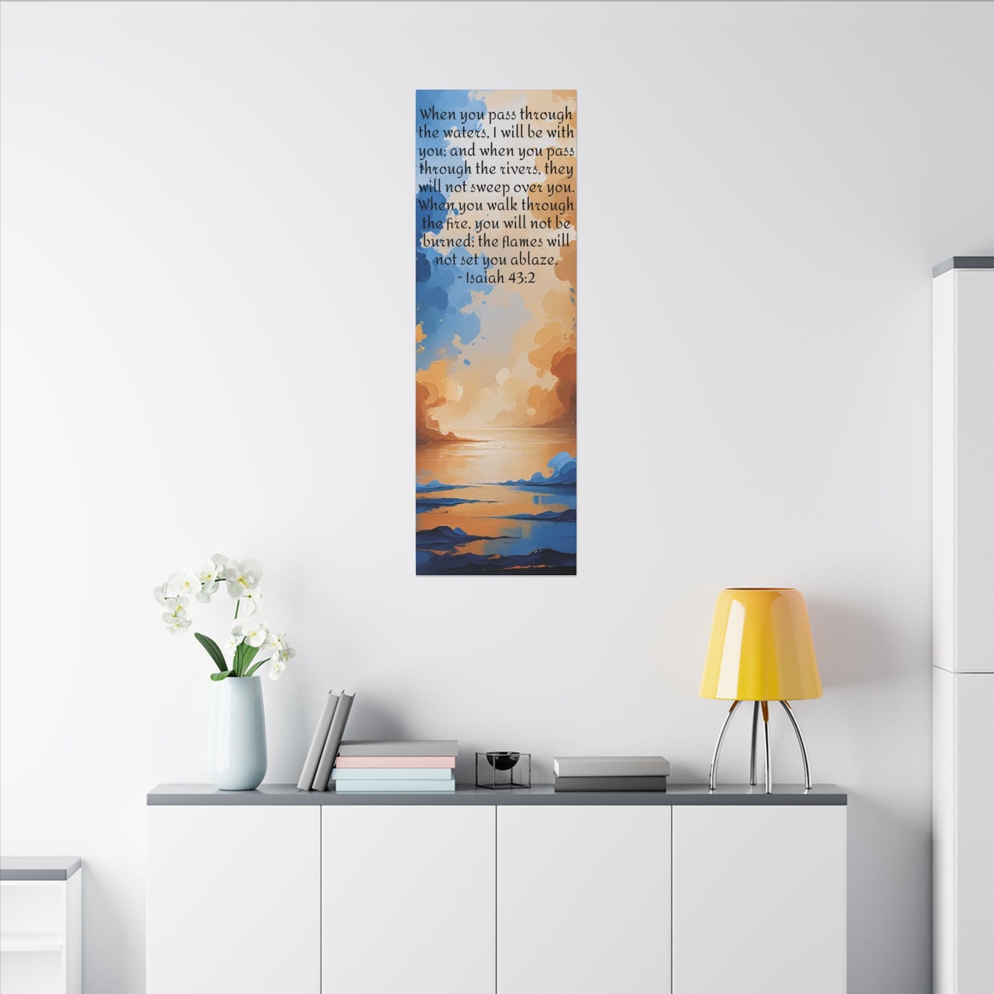 “Through the Fire & Water – Isaiah 43:2 Canvas”
