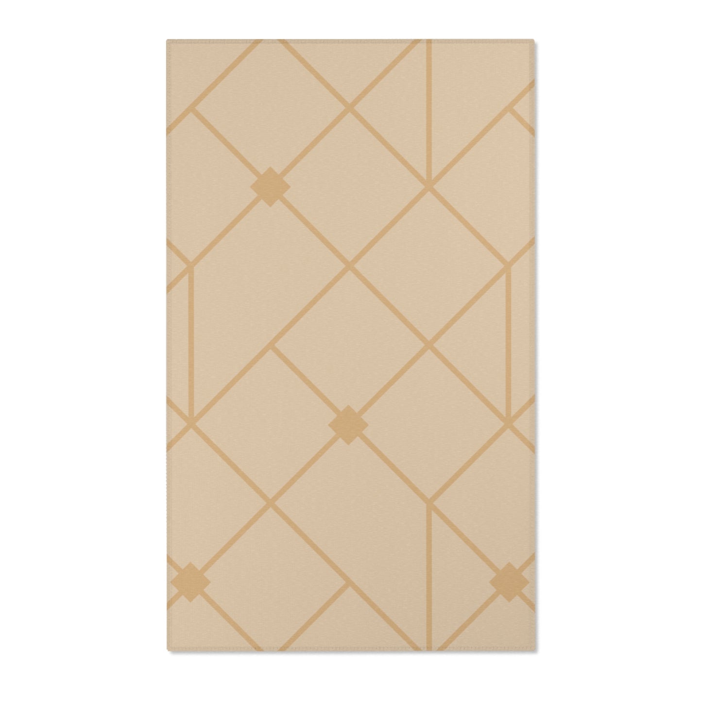 "Steadfast Beauty: Crossed Diamond Rug – Natural Deco Collection"