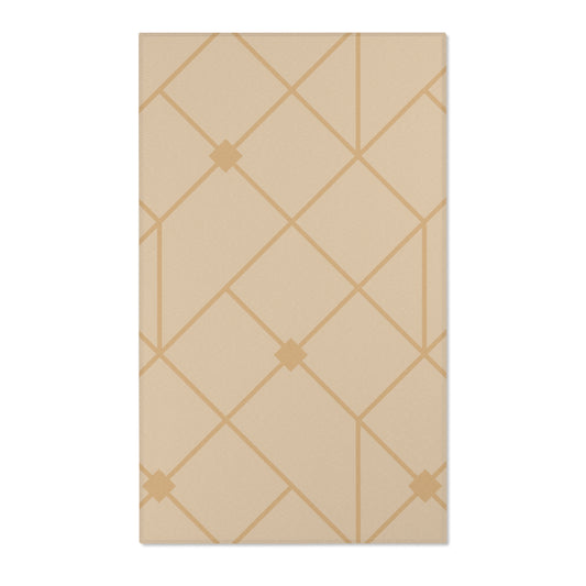"Steadfast Beauty: Crossed Diamond Rug – Natural Deco Collection"