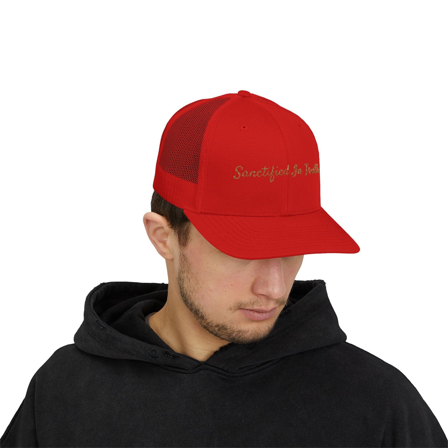 Sanctified In Truth Mesh Trucker Hat – Faith on the Go