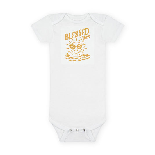 Blessed Vibes Organic Baby Onesie – Sunshine, Summer Gift for Newborns, Eco-Friendly Onesie, Baby Shower Gift, Cute Baby Clothing