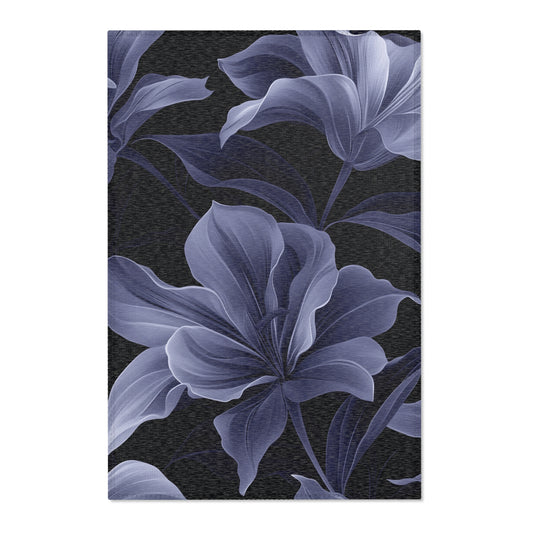 Midnight Bloom Noir Area Rug