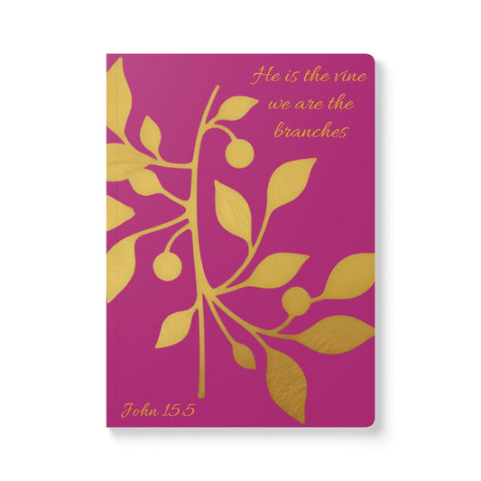 The Vine & The Branches – John 15:5 Journal (Pink & Gold)