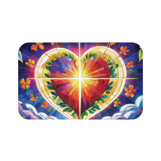 “Heart of Heaven” Stained Glass Bath Mat
