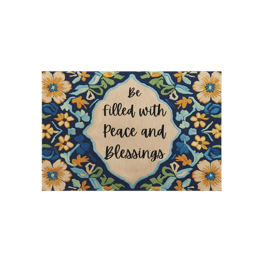 Peace & Blessings Outdoor Rug – Floral Faith Edition