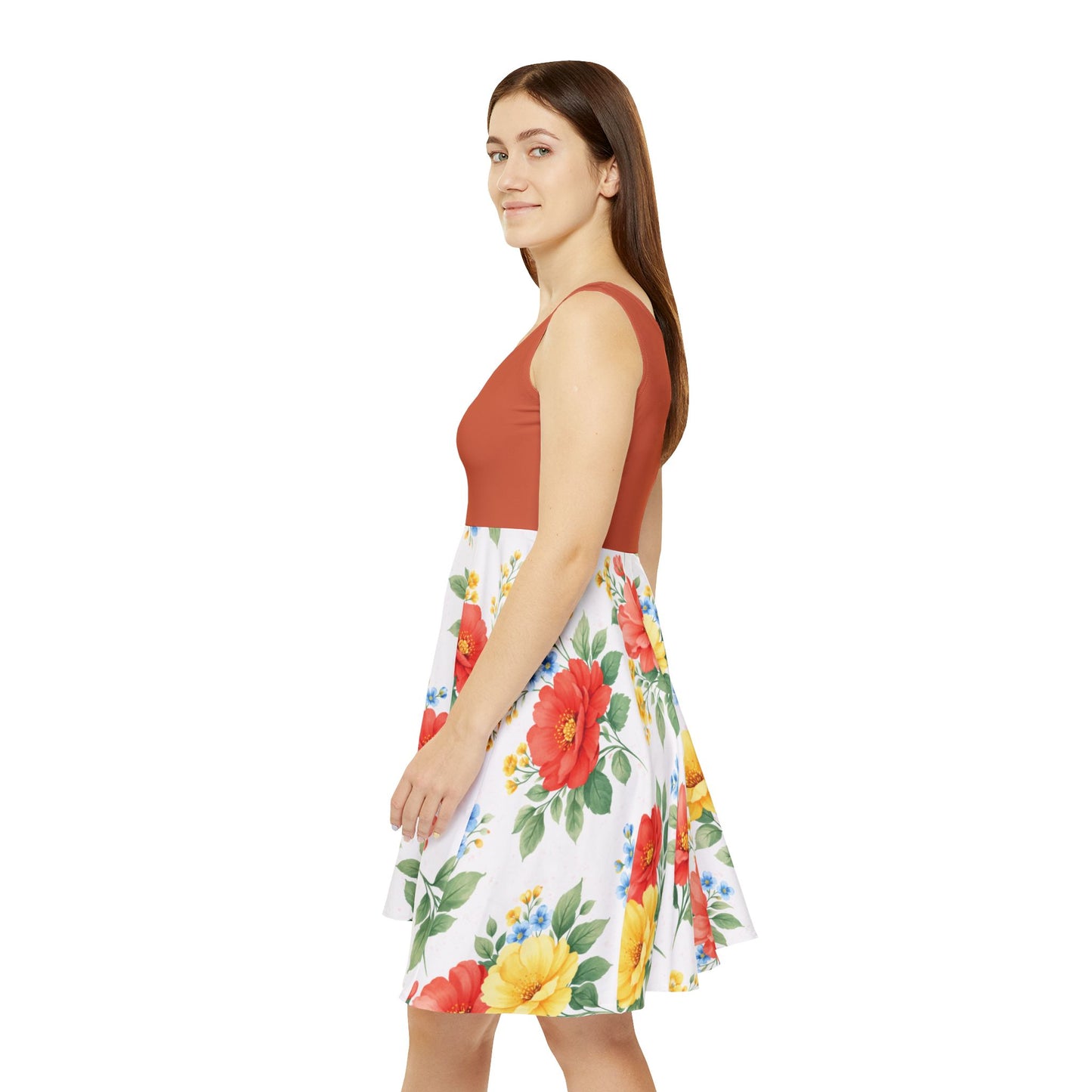 Petal Bloom Sleeveless Skater Dress
