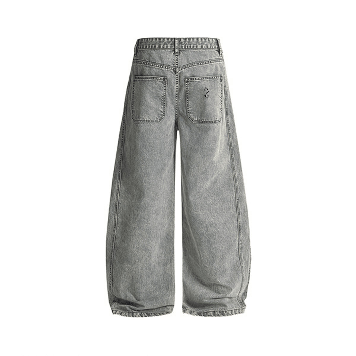 Gray jeans on a white background