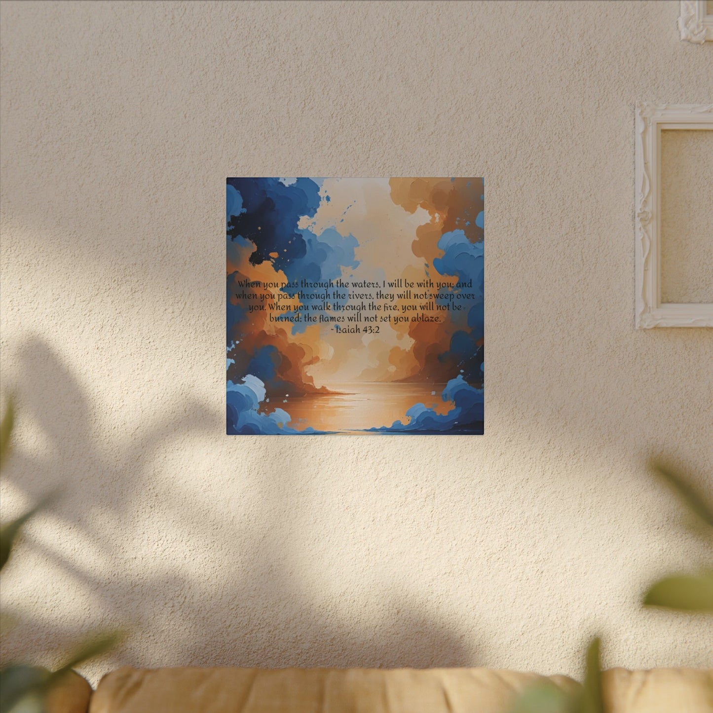“Through the Fire & Water – Isaiah 43:2 Canvas”