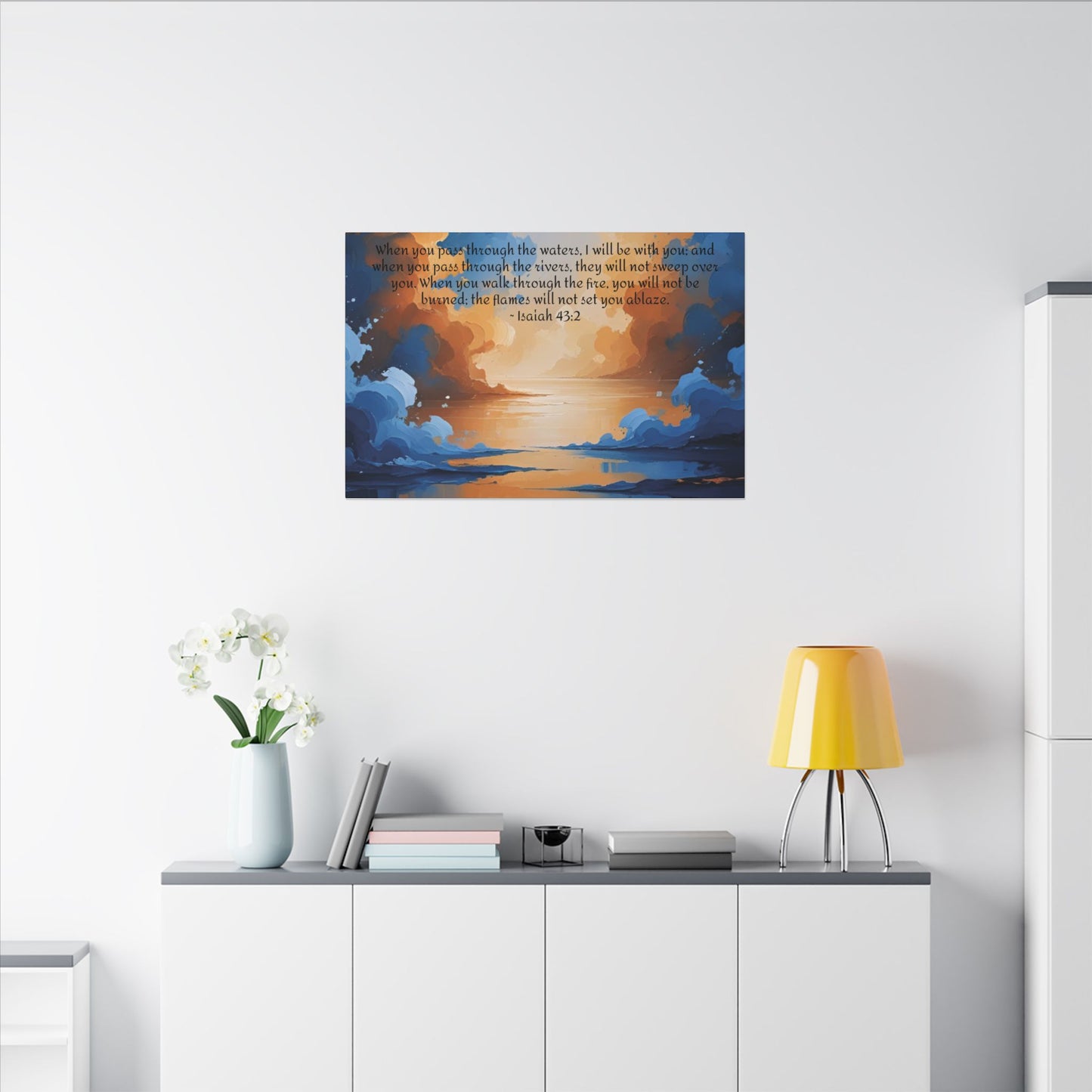 “Through the Fire & Water – Isaiah 43:2 Canvas”