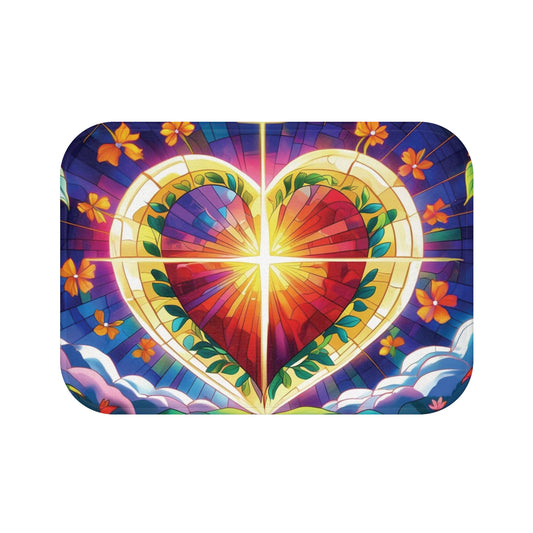 “Heart of Heaven” Stained Glass Bath Mat