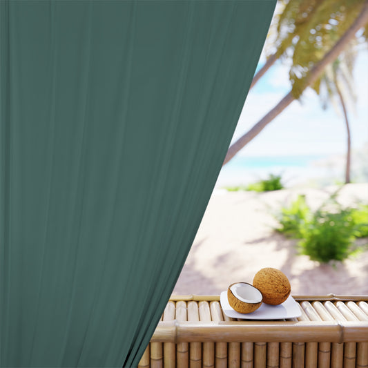 Jade Lattice Curtain Panel – Smoky Jade- Single Drapery for Living Room & Bedroom