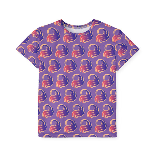 Divine Swirl Tee - Colorful Patterned Athletic Shirt for Young Athletes, Birthday Gift, Team Gear, Playwear, Activewear