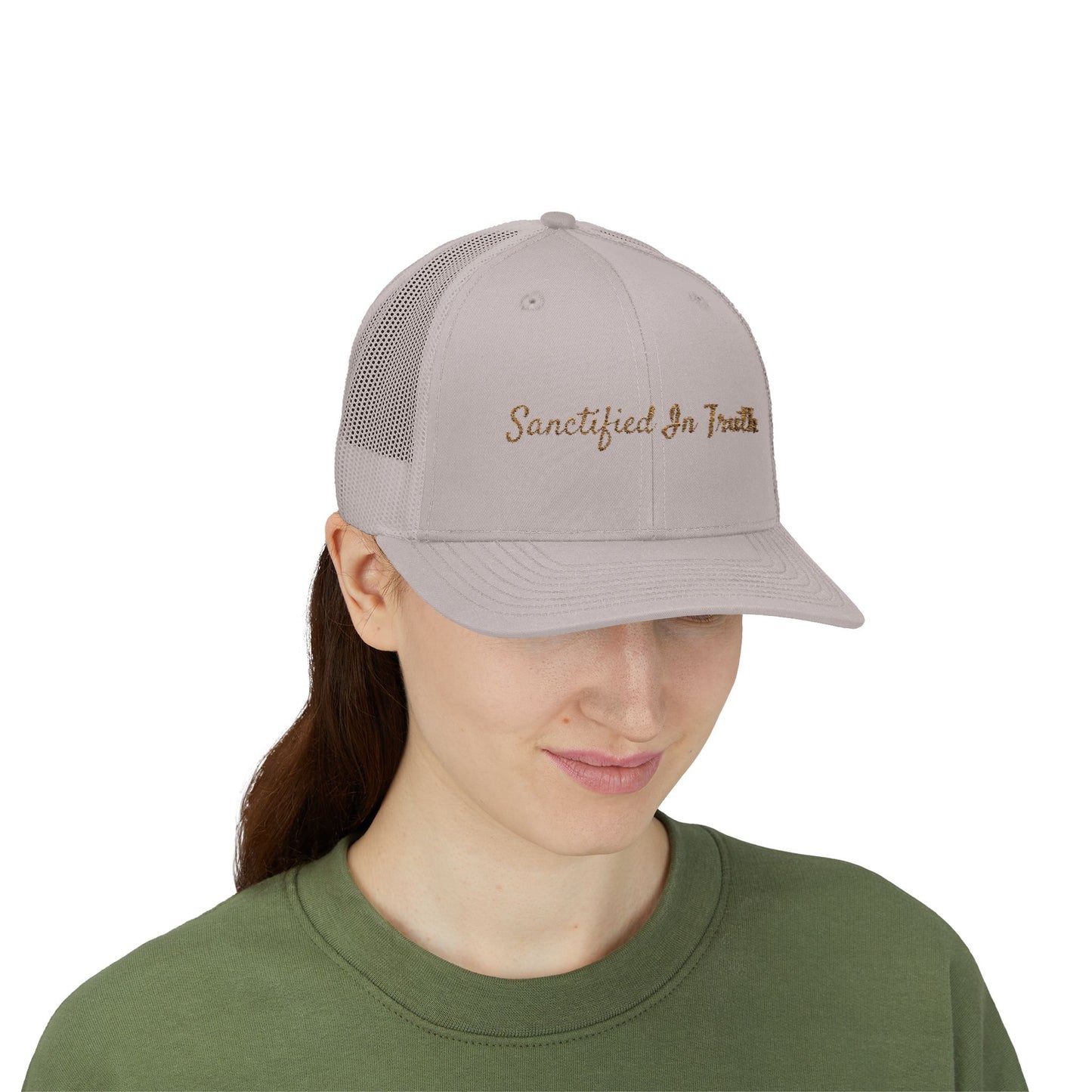 Sanctified In Truth Mesh Trucker Hat – Faith on the Go