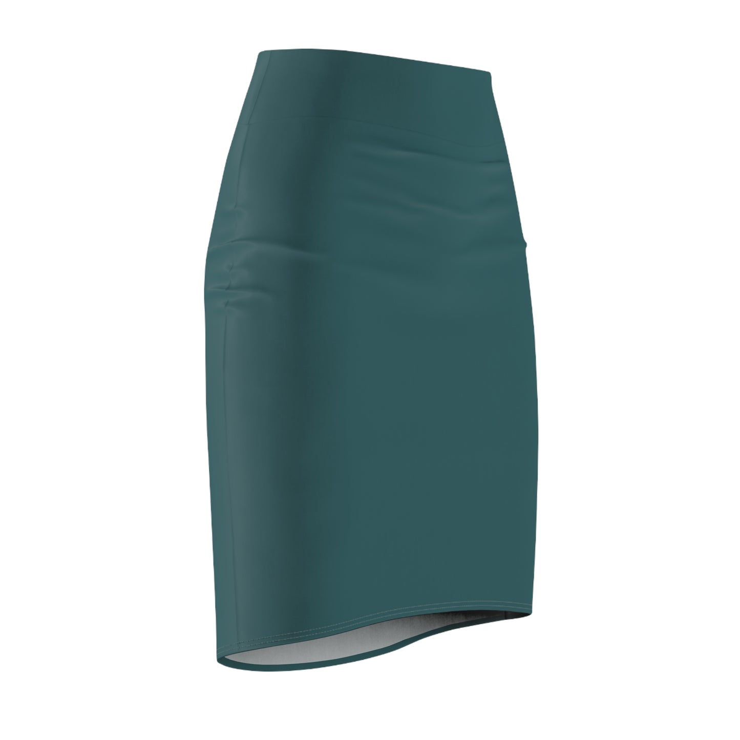 Deep Teal Polished Pencil Skirt