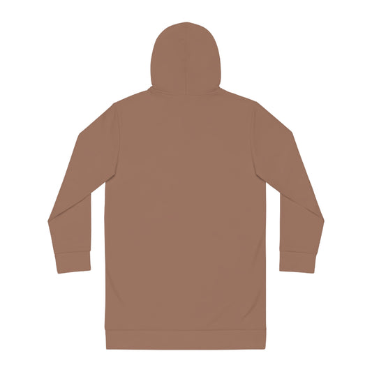 Whispers of Winter Solid Hoodie Dress – Mocha Mousse