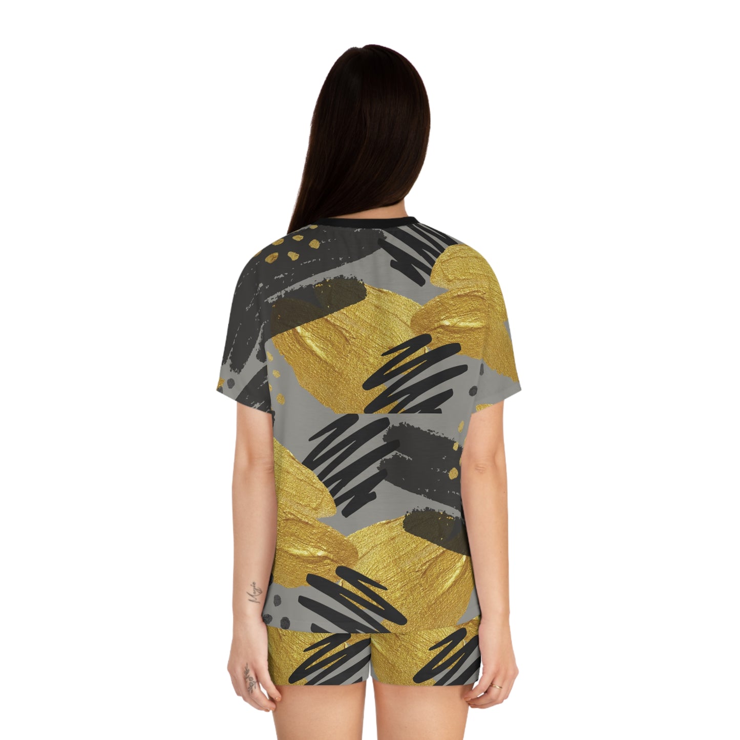 Rest in God’s Love – Women’s Gold Abstract Pajama Set