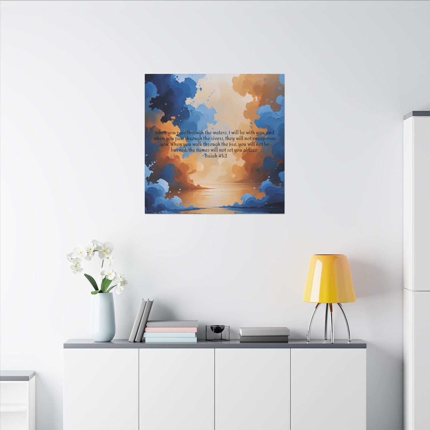 “Through the Fire & Water – Isaiah 43:2 Canvas”