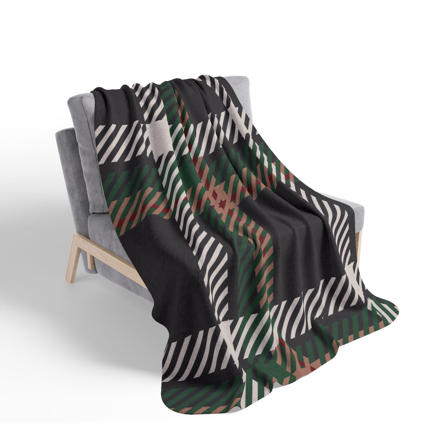 Faithful Tartan | Luxe Sherpa Throw Blanket (Available with Cream or Gray Underside)