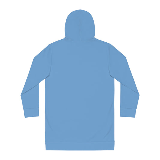 Heaven-Bound Calm – Sky Blue Hoodie Dress