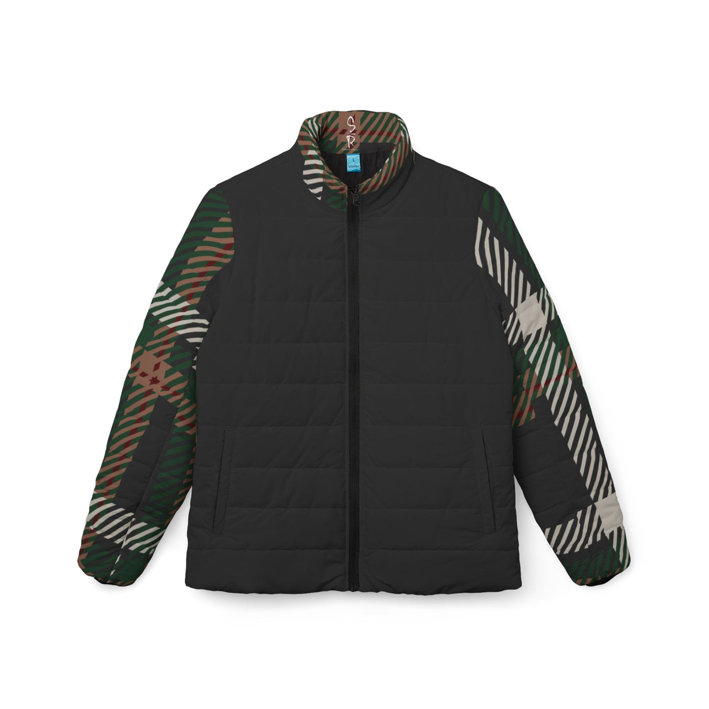 Faithful Tartan Puffer Jacket – Black Edition - Women's