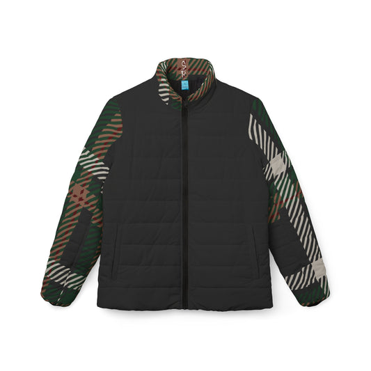 Faithful Tartan Puffer Jacket – Black Edition - Women's