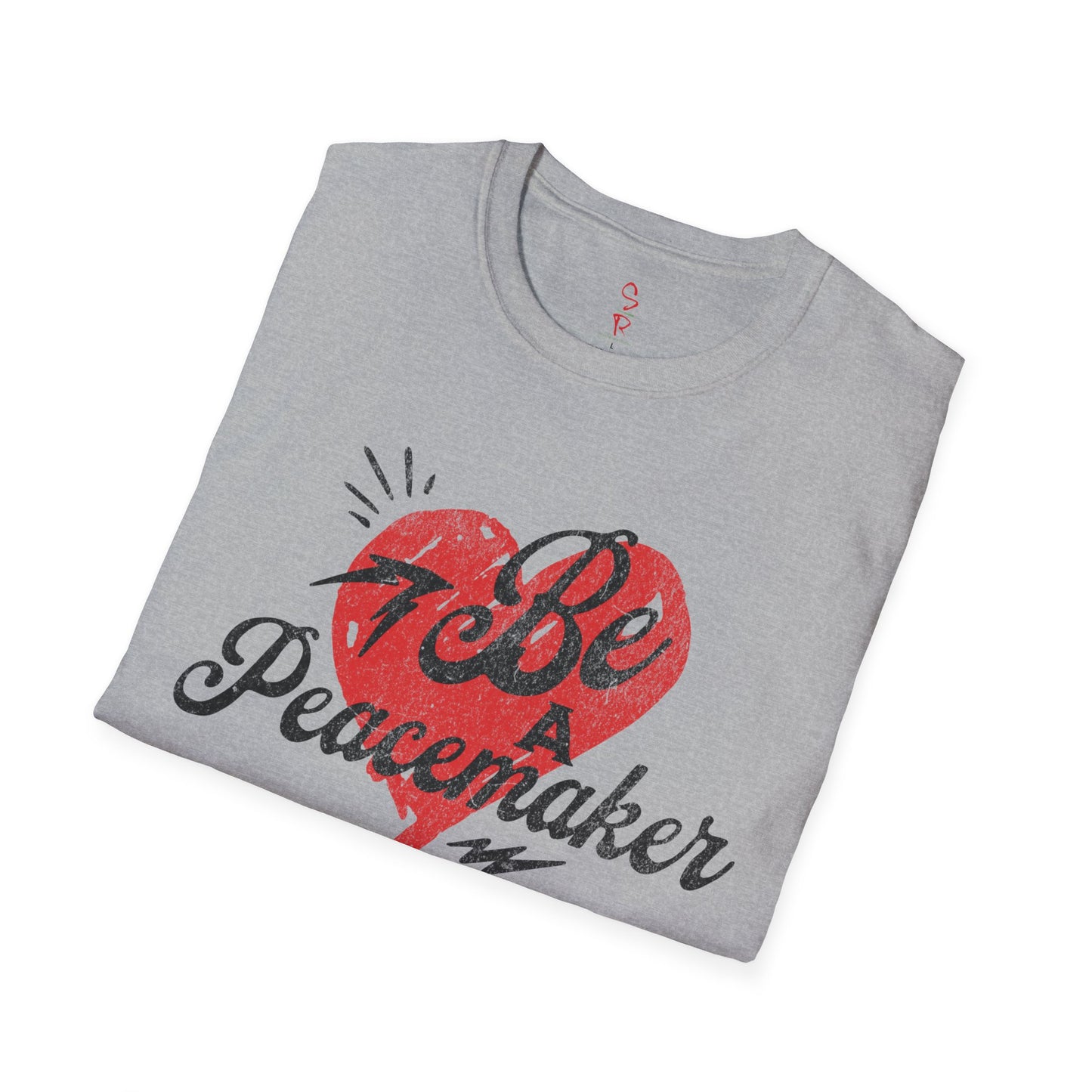 Be a Peacemaker Unisex Graphic Tee— Red Heart Retro Design