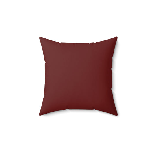 Faithful Tartan Cushion – Oxblood Front, Plaid Back | Faux Suede Statement Pillow