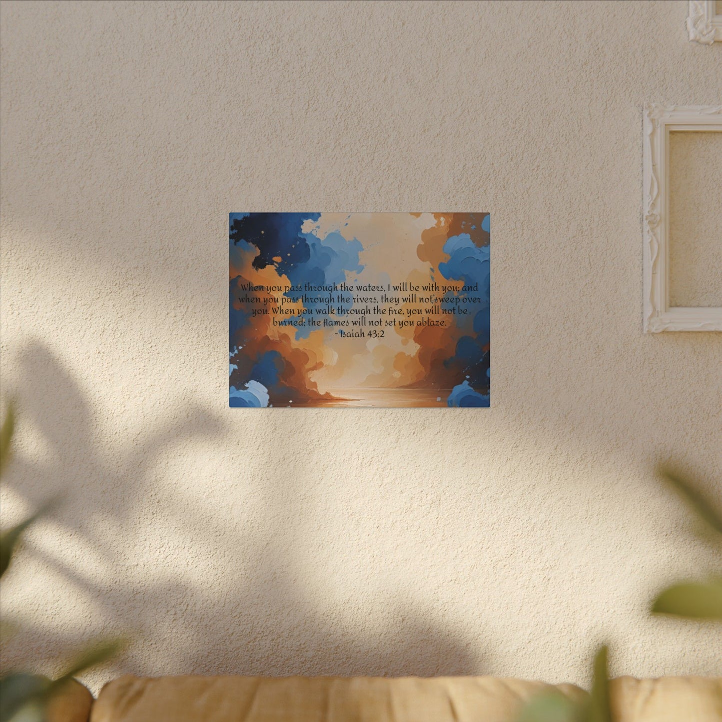 “Through the Fire & Water – Isaiah 43:2 Canvas”