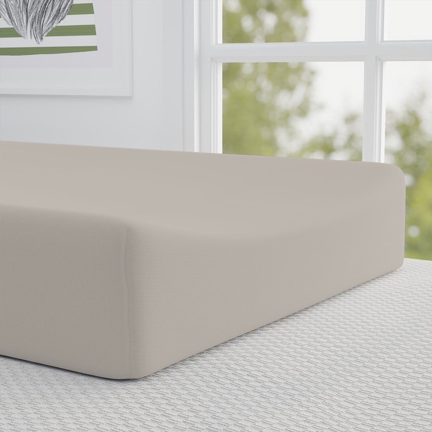 Frozen Echo Changing Pad Cover – Stone Beige Serenity