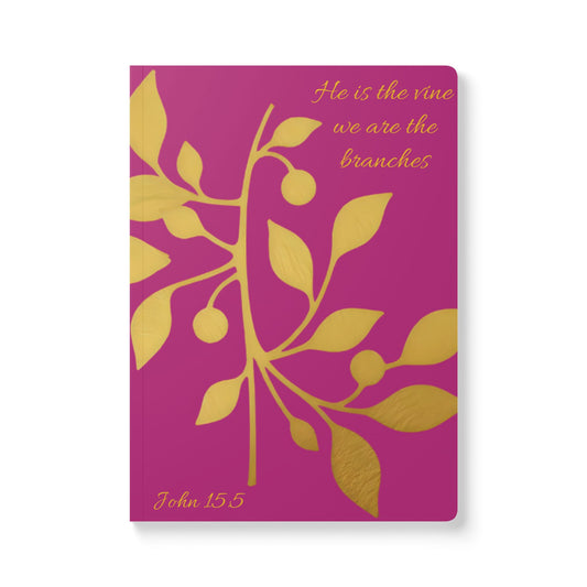 The Vine & The Branches – John 15:5 Journal (Pink & Gold)