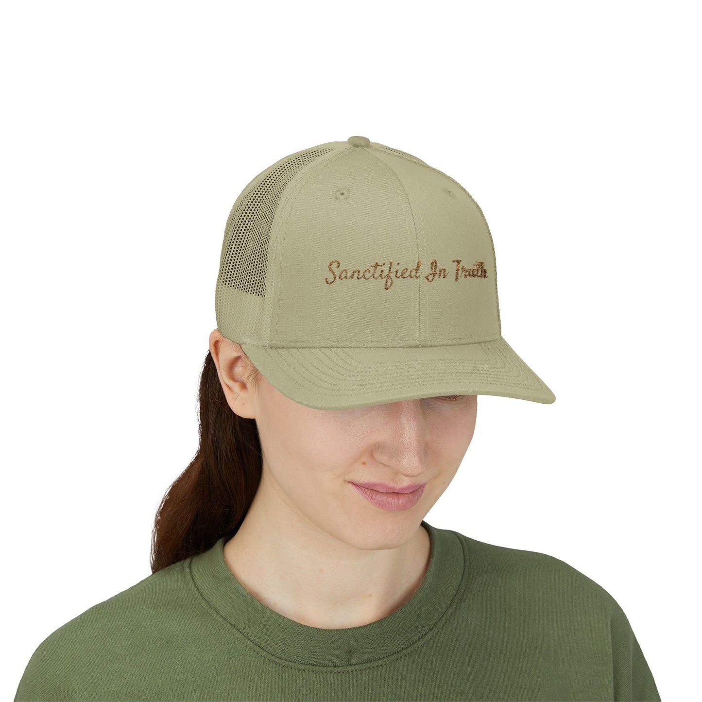 Sanctified In Truth Mesh Trucker Hat – Faith on the Go